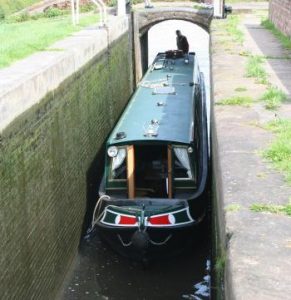 Canal Boat Entering Lock