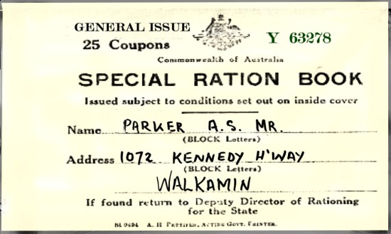 Australian Ration Card